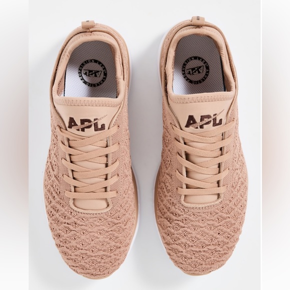APL Shoes - APL Lululemon Sneaker Shoe Athletic Peach Pink Glitter Metallic Knit 38 7.5 Gym
